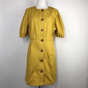 Sensemill Mustard Size Large Button Down Short Sleeve Women’s Dress